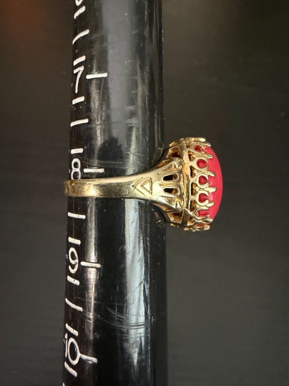 SETA Gold Coral Cocktail Ring - Picture 5 of 8